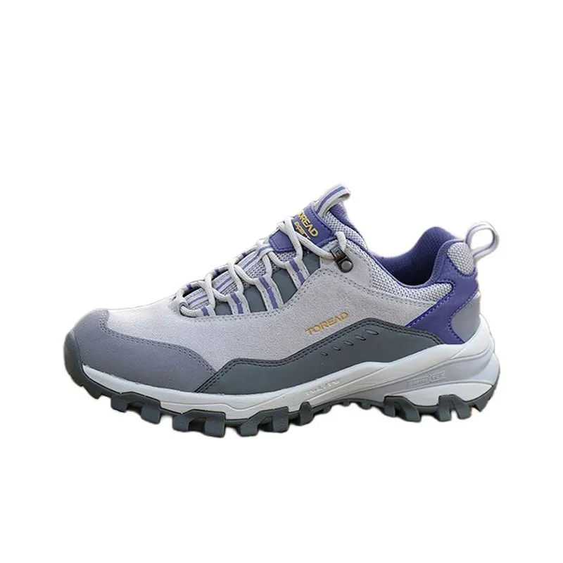 TOREAD Anti Slip Wear Resistant Low Top Trekking Shoes Women's Gray Purple-0