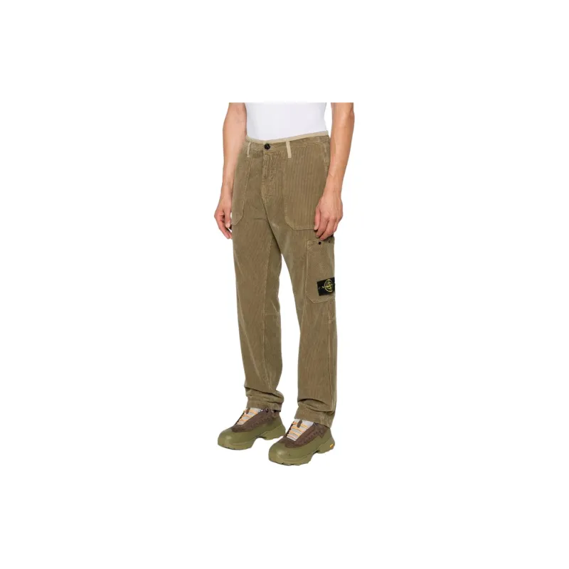 STONE ISLAND Logo Patch Corduroy Trousers-3