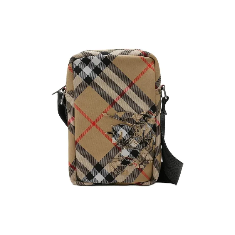 Burberry Polyester One Shoulder Crossbody Cell Phone Pouch Men's Sand-0