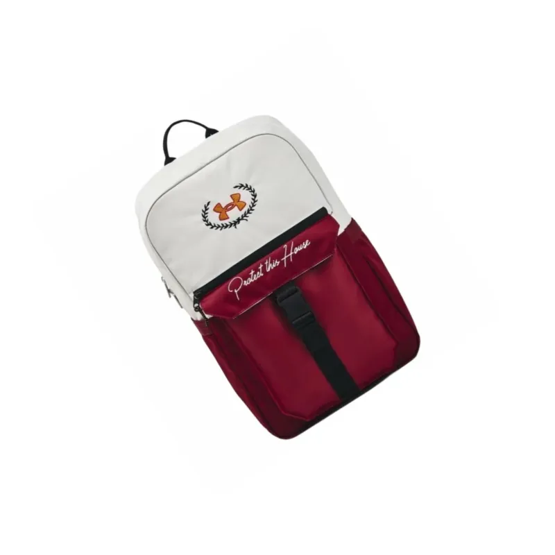 Under Armour Polyester Backpack Medium Size Unisex Clay White & Red-1