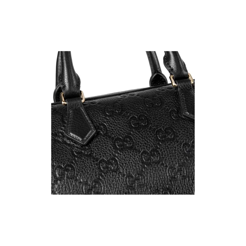 GUCCI Grain Leather Boston Bag, Shoulder Bag, Crossbody Bag, Handbag Trumpets Women's Black-5