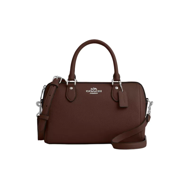 COACH Rowan Pebbled Leather Shoulder Bag, Crossbody Bag, Handbag Medium Size Women's Maple-0