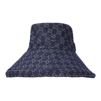 GUCCI GG Canvas Wide Brim Hat Blue/Ivory