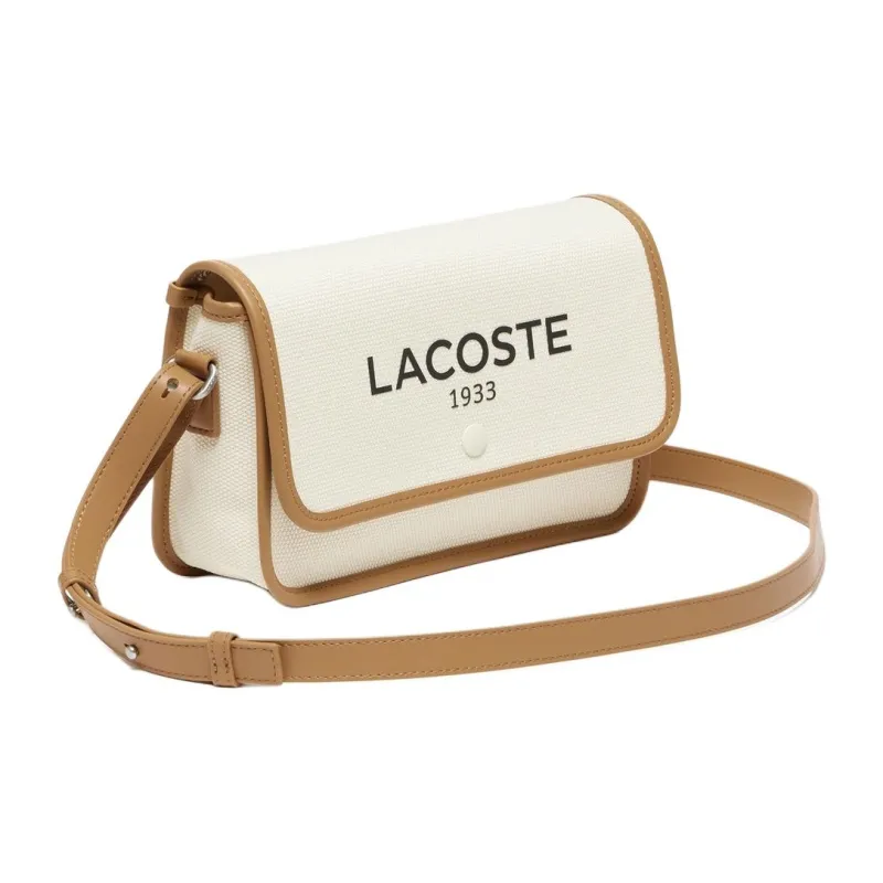 LACOSTE Cotton Canvas Crossbody Bag, Shoulder Bag Women's Tan-1