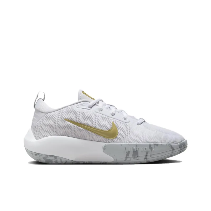 Nike ISOFLY Cushioning Abrasion Resistant Breathable Low Top Children's Basketball Shoes White/Cool Gray Unisex-1