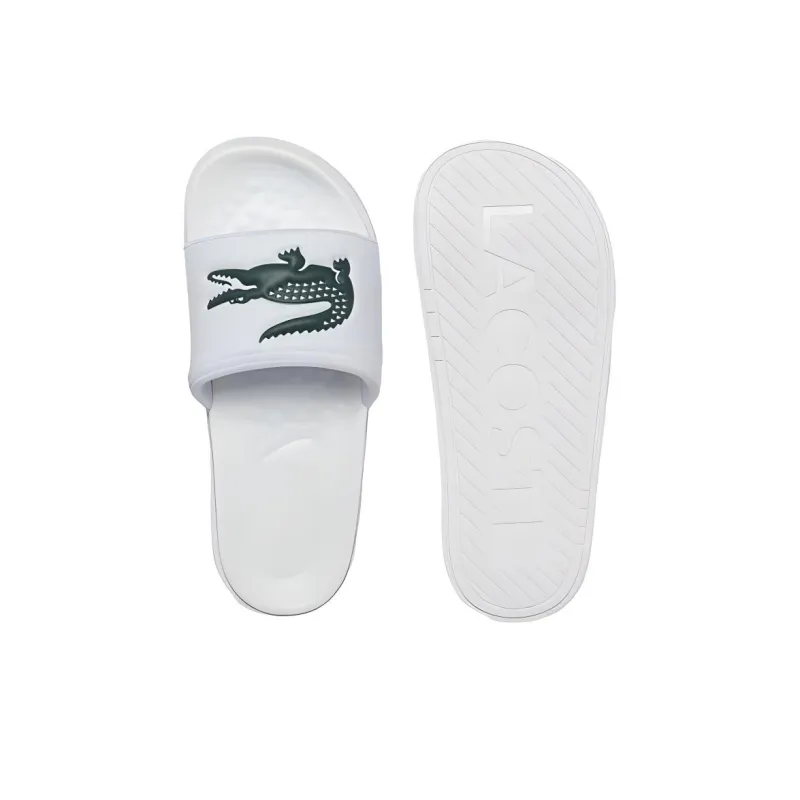 LACOSTE Slide Slippers Men's White/Dark Green-4