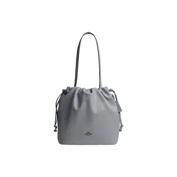 COACH Faye Smooth Leather Handbag Shoulder Bag Large Size Women's Gray Blue