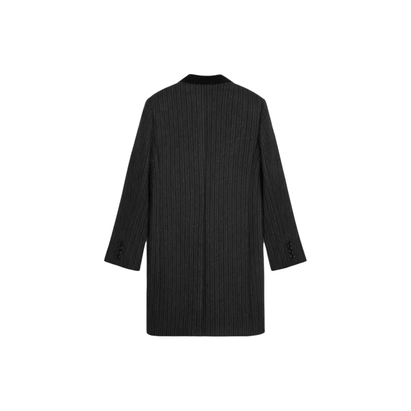 CELINE Chesterfield Coat In Striped Wool-1