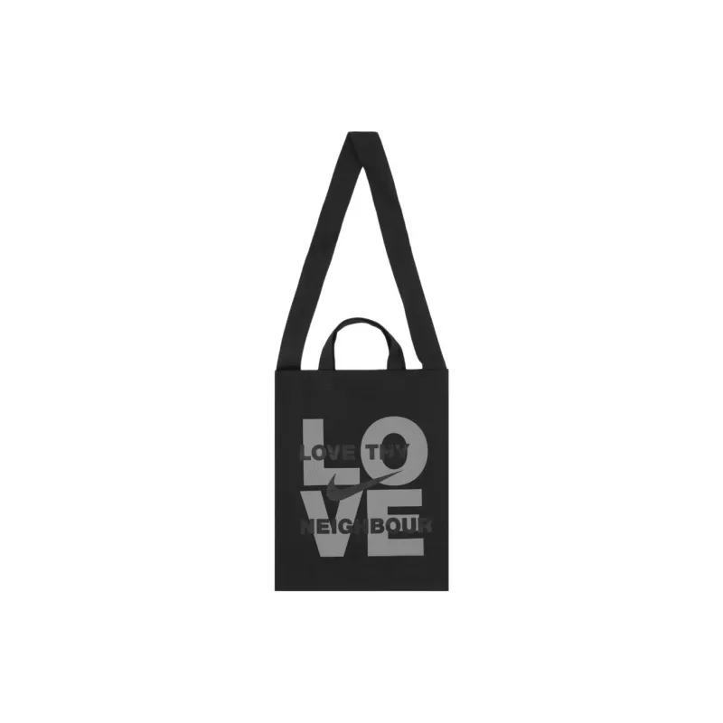 Nike LOVE THY NEIGHBOR Collaboration Cotton Tote Bag Shopping Bag Handbag Regular Unisex Black-3