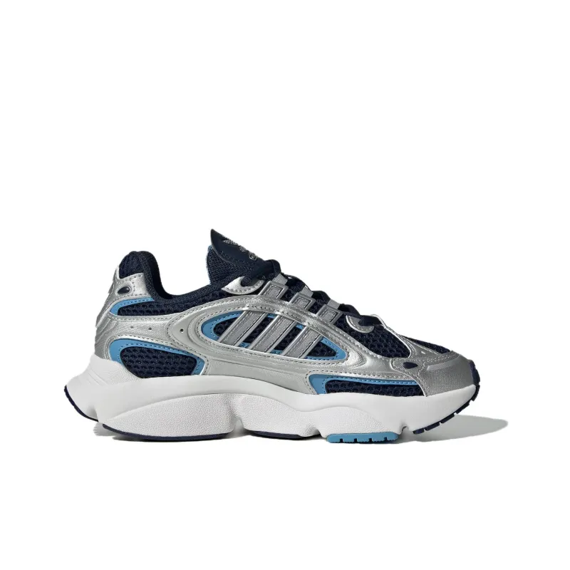 Adidas Originals Ozmillen Anti Slip Wear Resistant Low Top Kids Lifestyle Shoes Silver Blue Teenagers-1