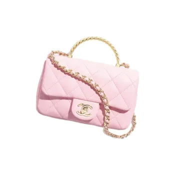 CHANEL Lambskin Shoulder Bag, Crossbody Bag Mini Women's Light Pink Red