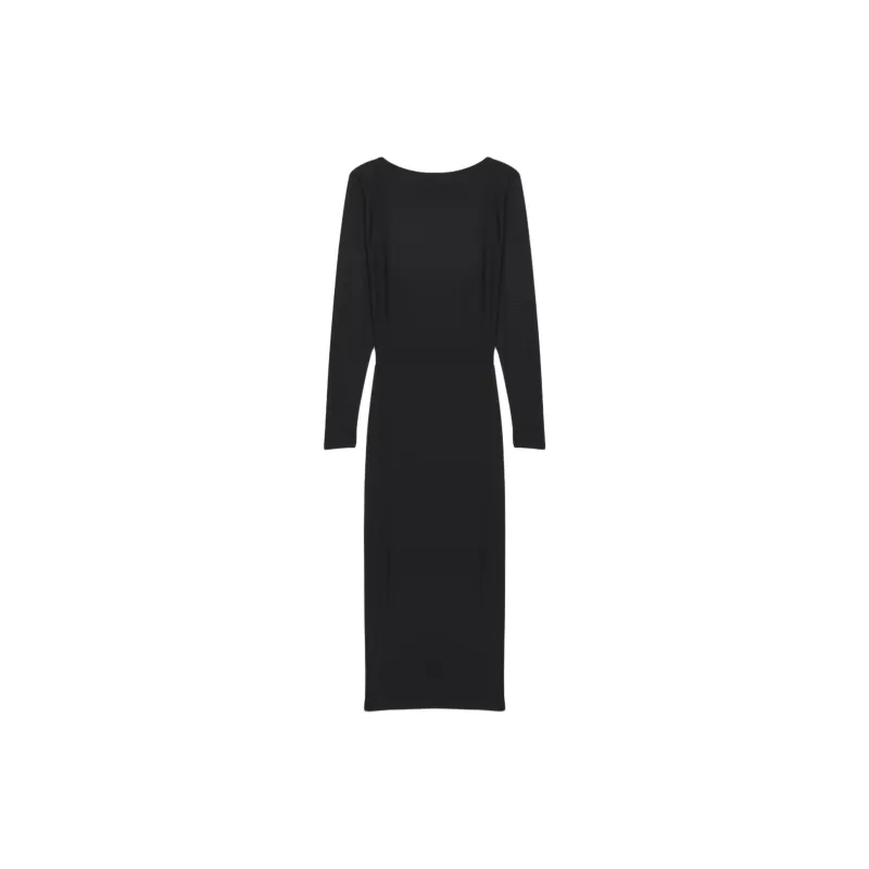 ARITZIA Babaton Cote Dress Long-Sleeved Dresses Women's BLACK/Black-1