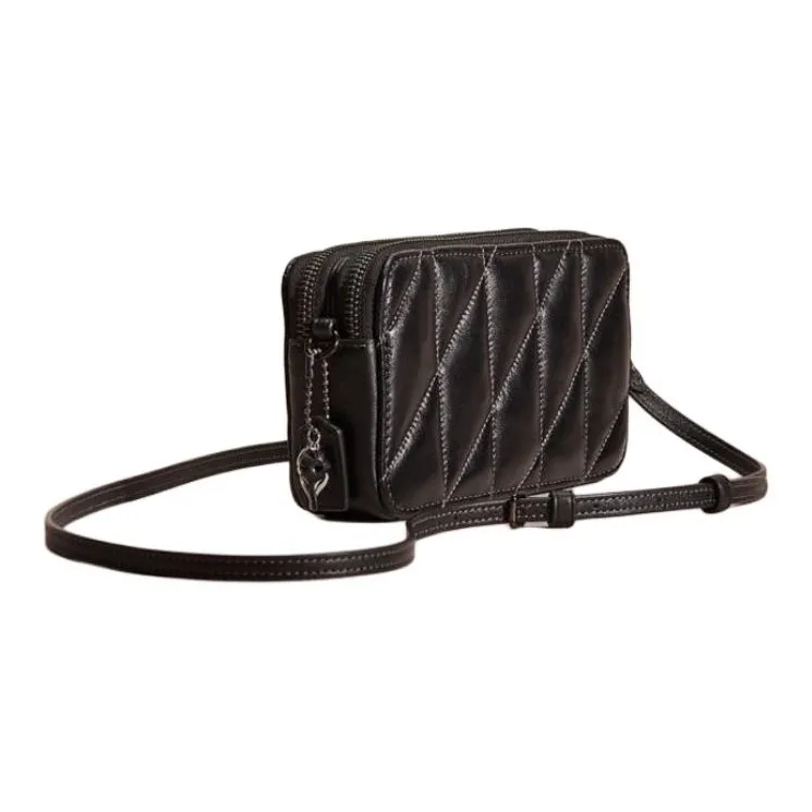 COACH Kira Nappa Leather Shoulder Bag, Crossbody Bag Small Size Women's Black-2