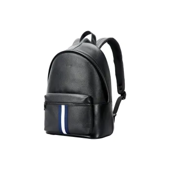 BOPAI Top Grain Cow Leather Backpack Laptop Bags Regular Unisex Black White Red