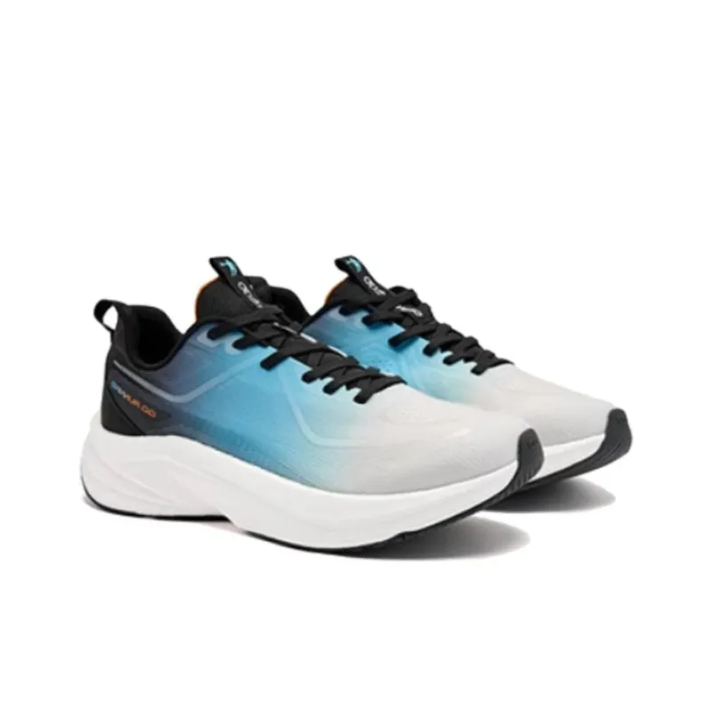 QIAODAN Wear-resistant Non-slip And Breathable Low-Top Casual Running Shoes Men's White Blue-3