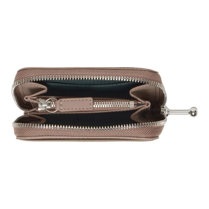 LACOSTE Synthetic Leather Wallet Trumpets Women's Beige-2
