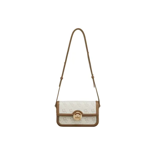 YEARCON Artificial Leather Small Square Bag Shoulder Bag Crossbody Bag Women's Khaki