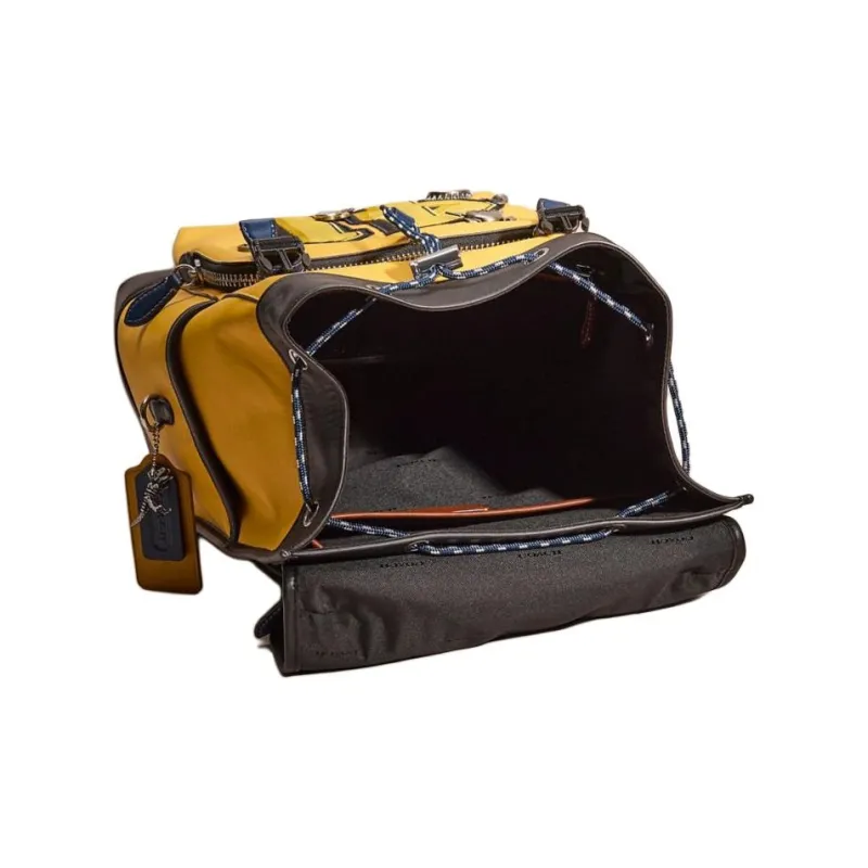 COACH LeagueFlap Premium Calfskin Backpack Large Size Women's Goldfinch Multicolor-2