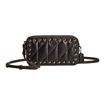 COACH Kira Nappa Leather Shoulder Bag, Crossbody Bag Small Size Women's Black
