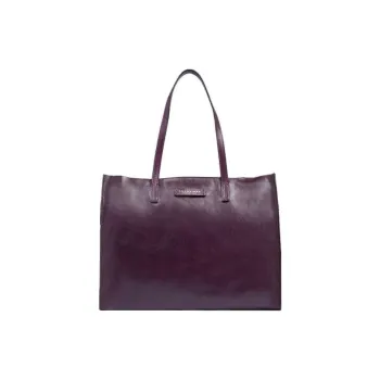 THE BRIDGE Leather Tote Bag Shopping Bag Handbag Women's Grape Purple