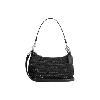 COACH Teri Leather Portable Crossbody Bag, Shoulder Bag Medium Size Women's Black