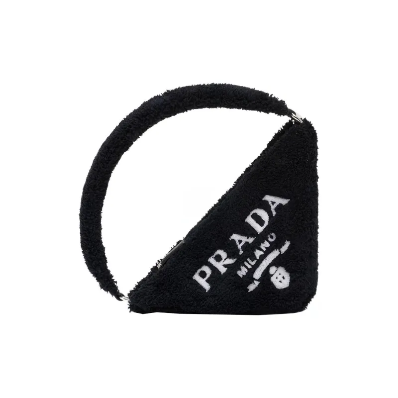 PRADA Fabric Triangle Bag Handbag Women's Black-1