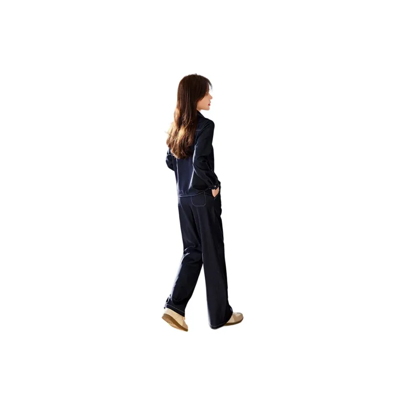 Mo Han Yi Mei Casual Suit Women's Denim Blue-1