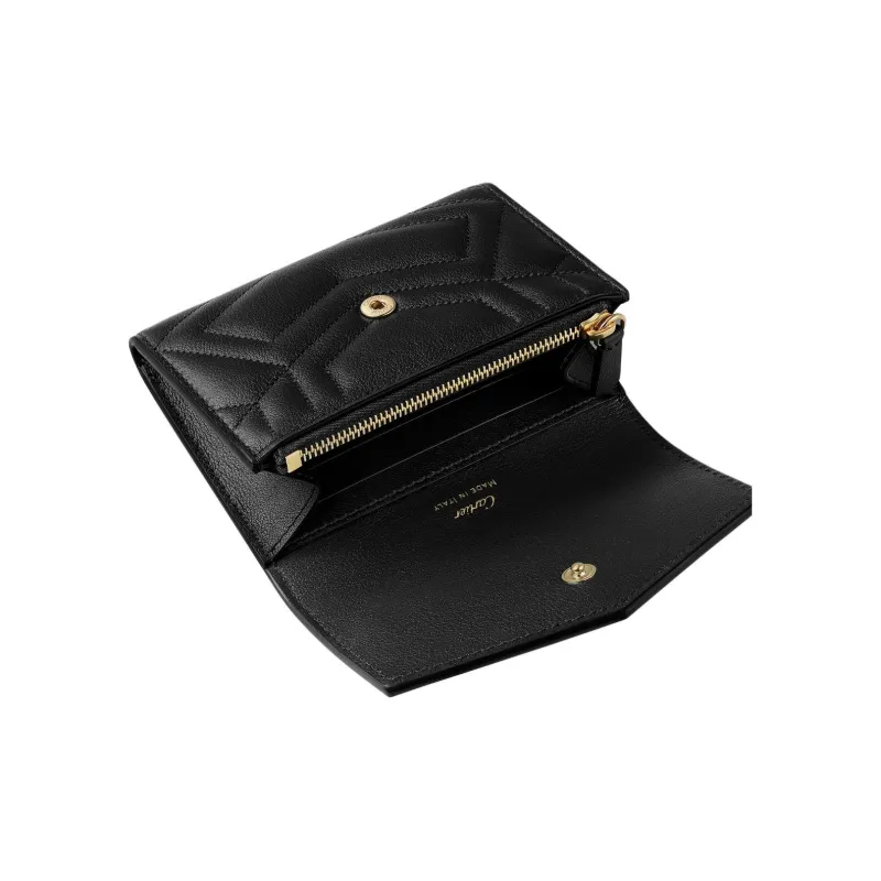 CARTIER Grained Calfskin Wallet Unisex Black-2