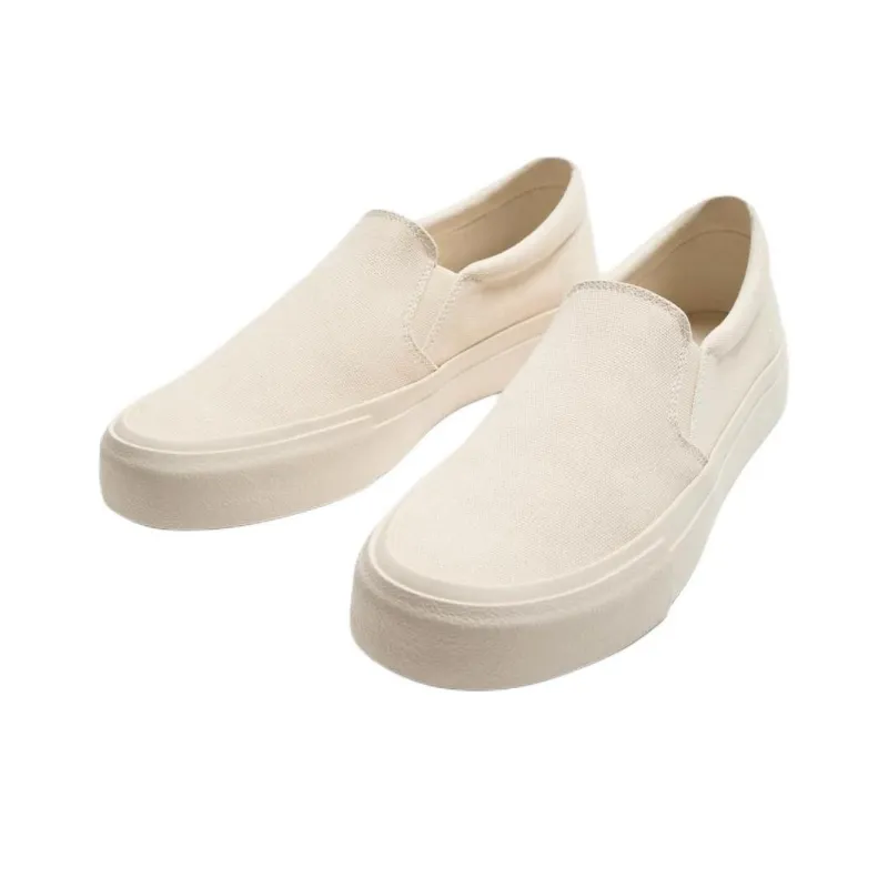ZARA Wear-Resistant Low-Top Skateboard Shoes Men's White-2