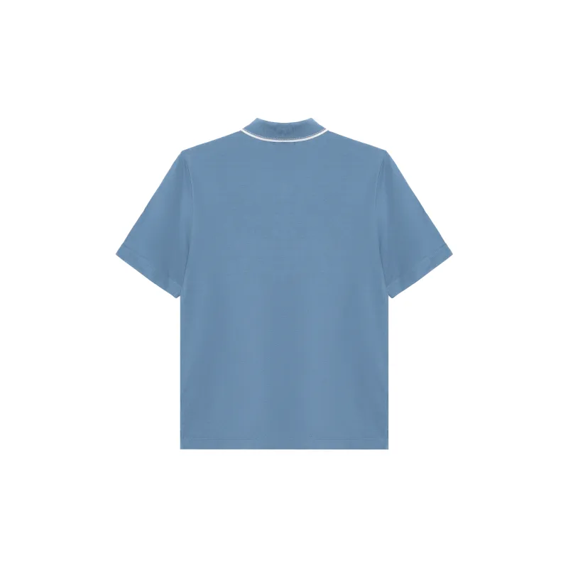 HERMES SS24 Polo Shirt Men's Light Gray Blue-1