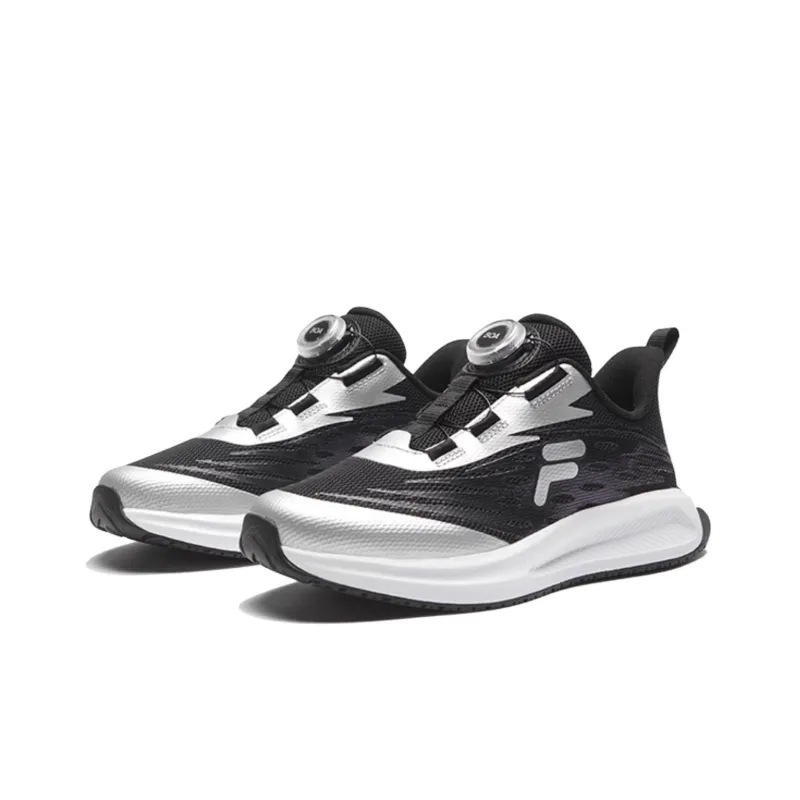 FILA KIDS BOA Slip Resistant And Breathable Kids' Training Shoes Black Gray Teenagers-2