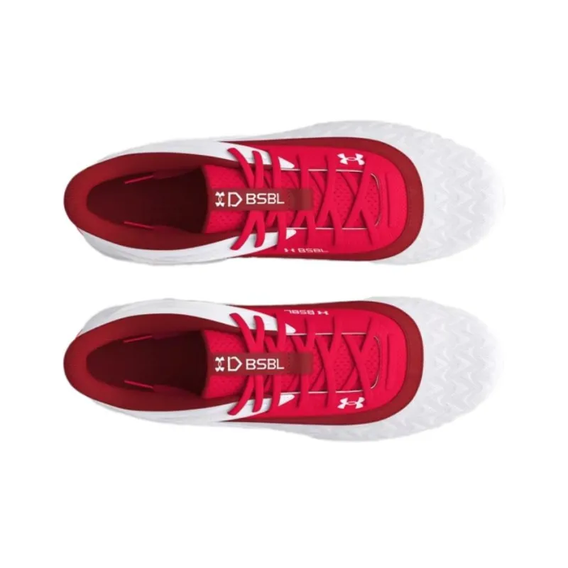 Under Armour Leadoff Anti Slip Wear Resistant Low Top Training Shoes Men's Red White-2