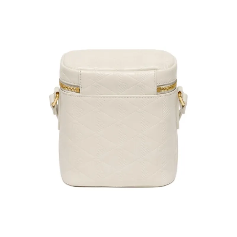 LACOSTE Cow Leather Crossbody Bag, Shoulder Bag Women's White-2