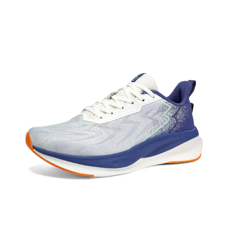 361° Anti Slip Wear Resistant Low Top Casual Running Shoes Men's White Blue-2