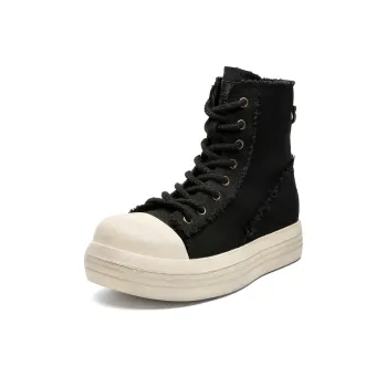 PLO CART Canvas Shoes Men High Top White/Black