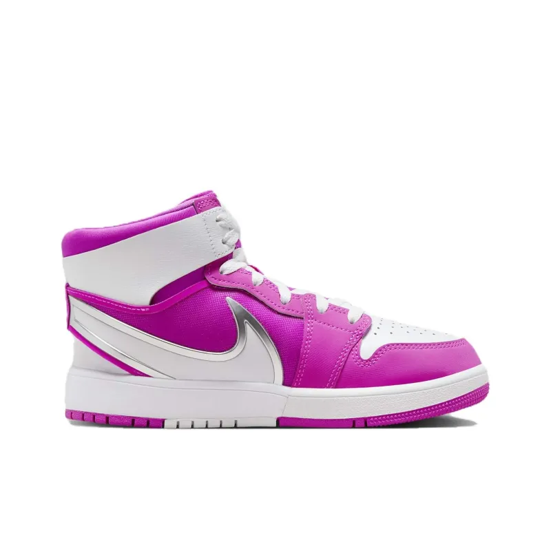 Jordan Air Jordan 1 Anti Slip Wear Resistant Mid Top Children's Basketball Shoes Pink White Teenagers-1