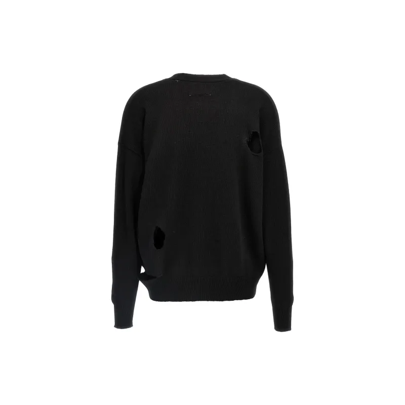 MM6 Maison Margiela Logo Printed Knitted Cardigan-1