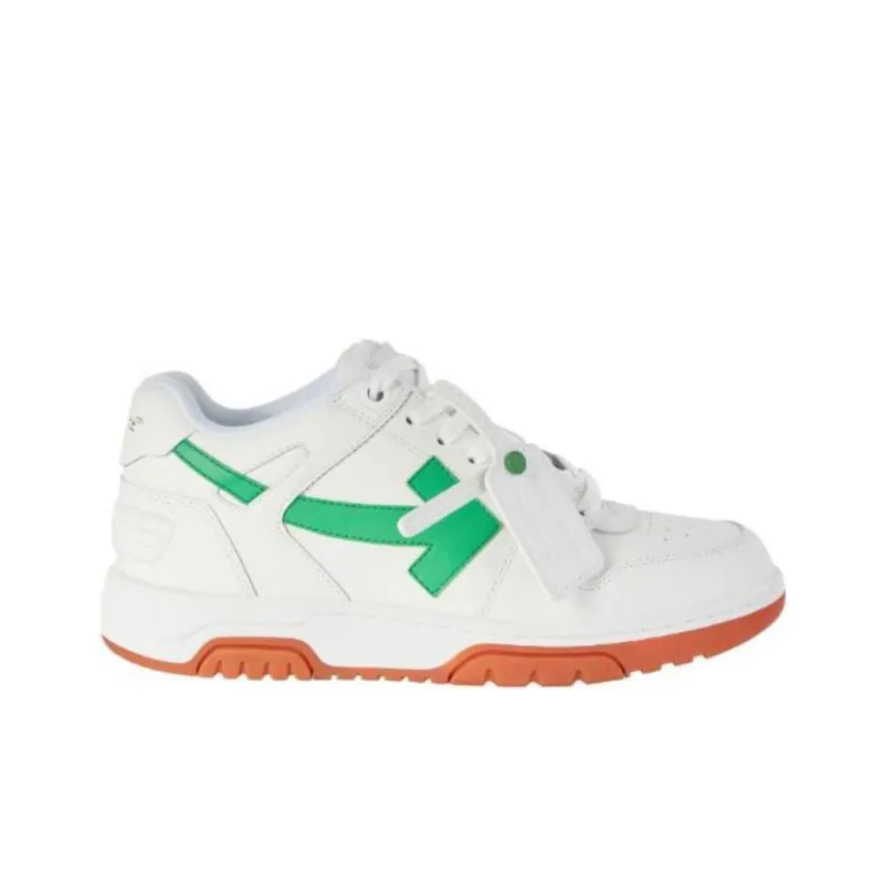 OFF WHITE Out Of Office Ooo Low Tops White Bright Green Brick Red-1