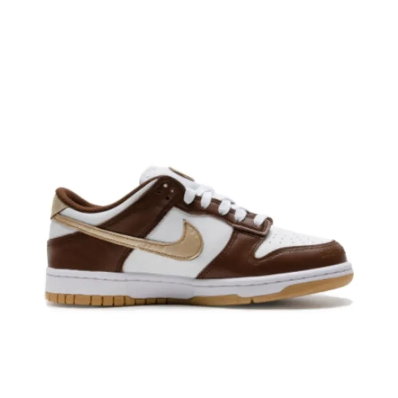 Nike Dunk Anti Slip Wear Resistant Low Top Kids' Skateboarding Shoes Umber Yellow White Unisex-5