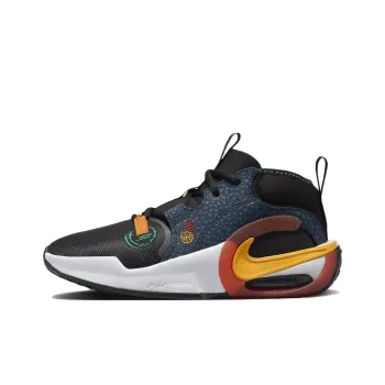 Nike Air Zoom Crossover Slip Resistant Shock Absorbers Mid Top Children's Basketball Shoes Black Blue Teenagers