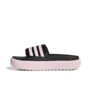 Adidas Adilette Platform Slides Core Black Clear Pink Women's