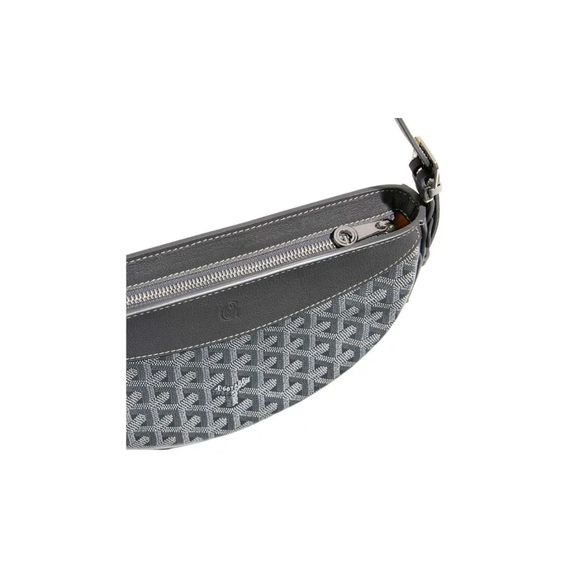 GOYARD Canvas With Calfskin Swift Bag Shoulder Bags Unisex Gray-3