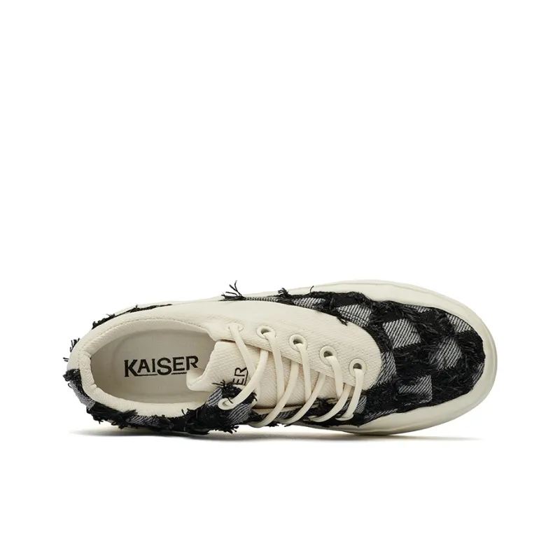 KAISER Checkerboard Piece Lightweight Anti Slip Low Top Skateboard Shoes Unisex-3