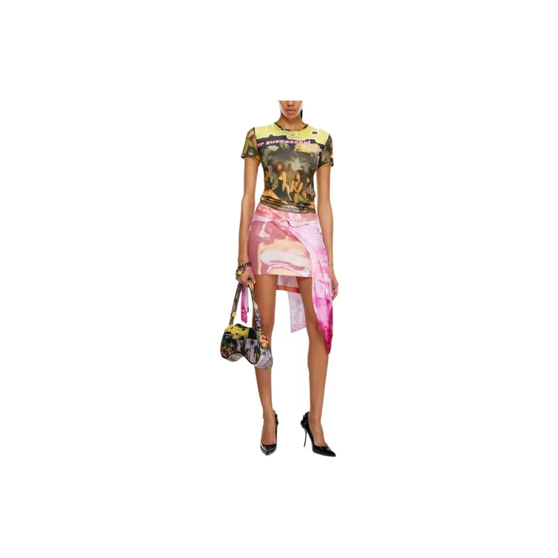 DIESEL O Malor P1 Graphic print Mini Skirt-1