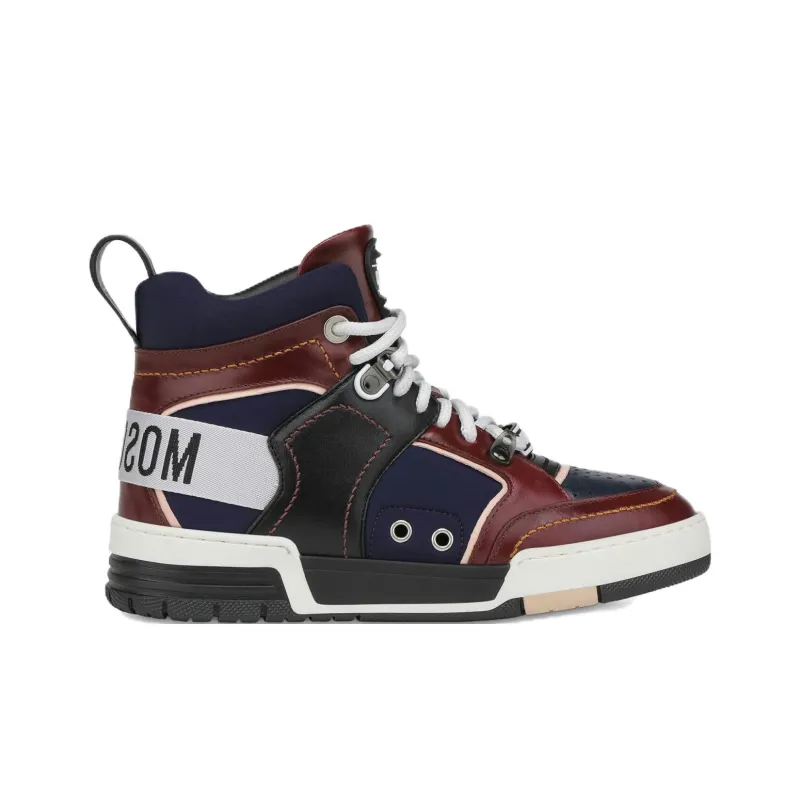 MOSCHINO Streetball High Top Skateboard Shoes Women's Dark Blue-1