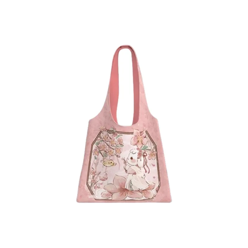 AOSONG Suede Tech Fabric Shoulder Bag Regular Unisex Antique Peach-1