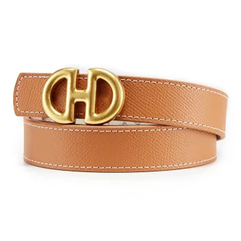 PIERRE CARDIN Cow Leather Belts Women's Yellow Brown 2.4cm