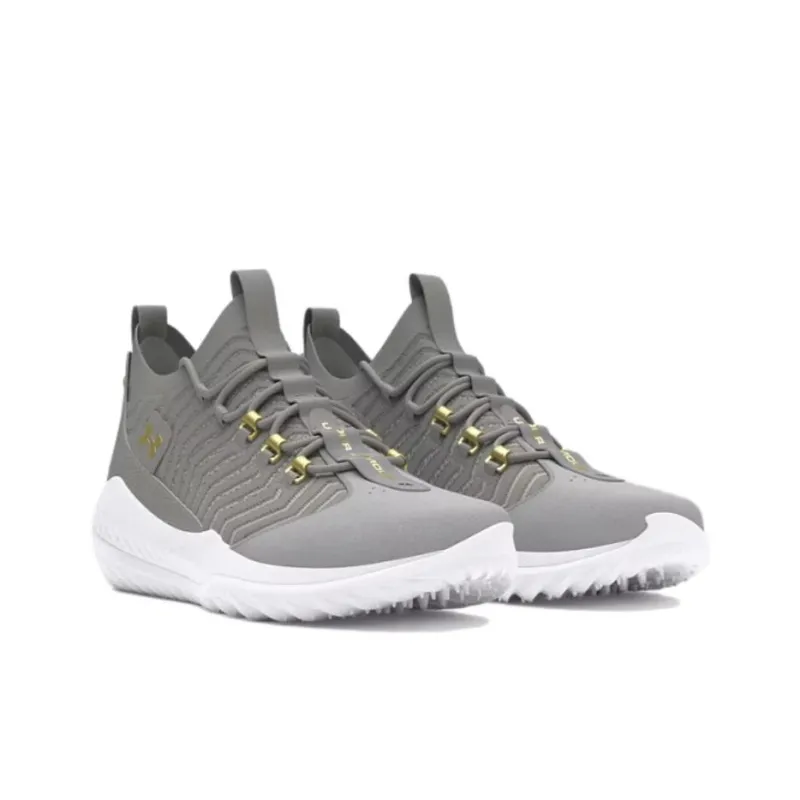 Under Armour Anti Slip Wear Resistant Low Top Training Shoes Men's Gray Gold-1