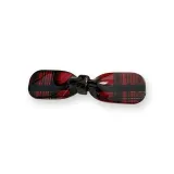New Story Hair Clip-Black Red Plaid