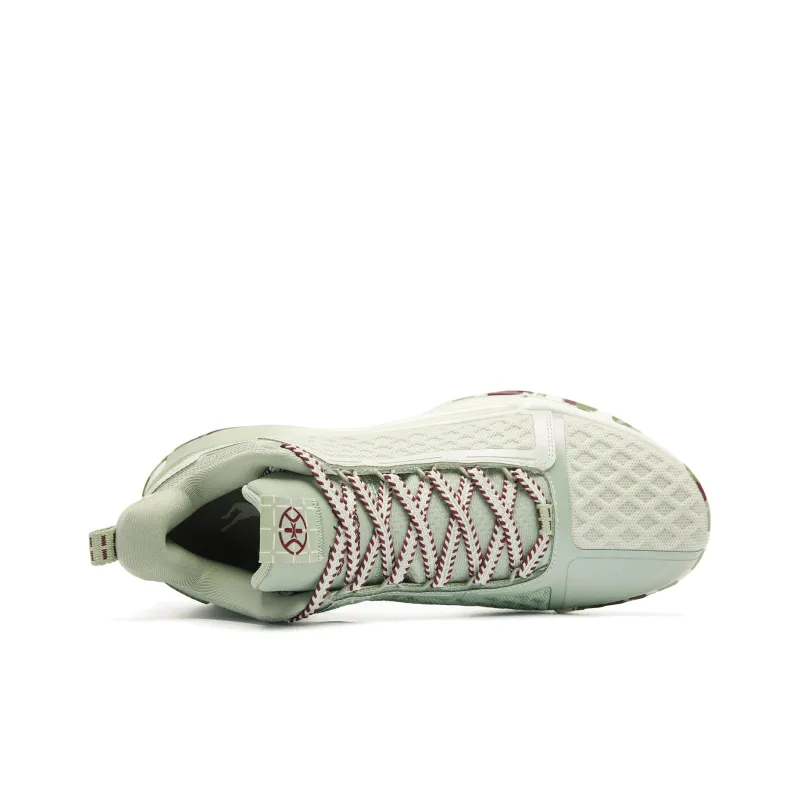 QIAODAN Battle Of The 7th Basketball Shoes Men Mid Top Gray Pea Green-3